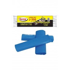 J-350 Jumbo Boy Çöp Torbası 80 x 110 cm 10 Lu Rulo x 1 Paket = 10 Adet (Mavi) 