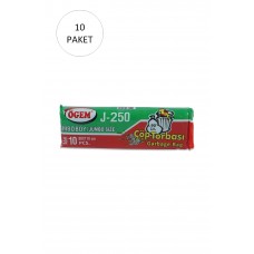 J-250 Jumbo Boy Çöp Torbası 80 x 110 cm 10 Lu Rulo x 10 Paket = 100 Adet (Siyah) 