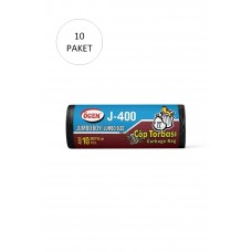 J-400 Jumbo Boy Çöp Torbası 80 x 110 cm 10 Lu Rulo x 10 Paket = 100 Adet (Siyah) 