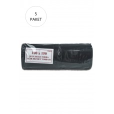 Hantal Boy Çöp Torbası 100 x 150 cm 10 Lu Rulo x 5 Paket = 50 Adet (Siyah) 