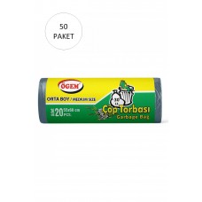 Orta Boy Çöp Torbası 55 x 60 cm 20 Li Rulo x 50 Paket = 1000 Adet (Mavi) 