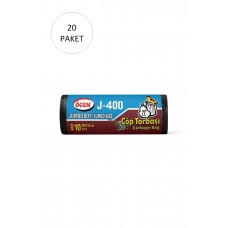 J-400 Jumbo Boy Çöp Torbası 80 x 110 cm 10 Lu Rulo x 20 Paket = 200 Adet (Siyah) 