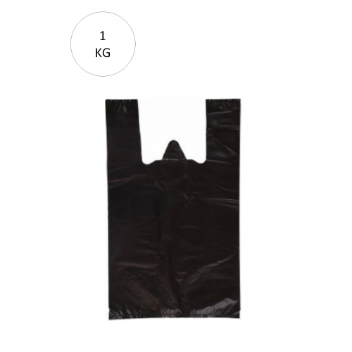 Siyah Atlet Poşet Küçük Boy 25x45 cm Takriben 110 Adet 1 Kg