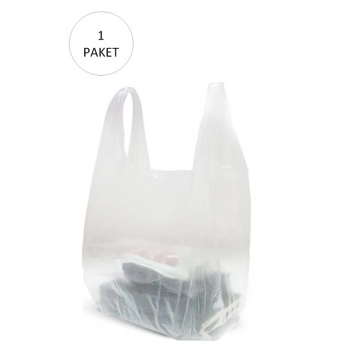 Şeffaf Atlet Poşet Büyük Boy 30x56 cm 1 Paket Takriben 150 Adet