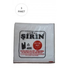 Beyaz Kalın Atlet Poşet Büyük Boy 30x57 Cm 1 Kg 3 Paket (Takriben 135 Adet) 