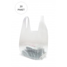 Şeffaf Atlet Poşet Orta Boy 28x50 cm 20 Paket Takriben 4.000 Adet 