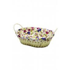 Yakut Renkli Bezli Oval Hasır Ekmek Sepeti 8821 