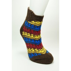 Kalın Kışlık Kadın Soket Çorap Yünlü Havlu Ev Giyim Patik  Desen 1 Kahve 