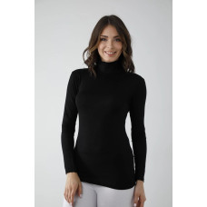 Vivaldi Kadın Sİyah Uzun Kol Balıkçı Body Likralı 353 