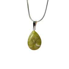 Akuamarin Doğal Taşı Zincirli El Yapımı Kolye Uç: 3 cm Zincir: 20 cm Kutulu 