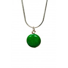 Zümrüt Doğal Taşı Zincirli El Yapımı Kolye Uç: 1,5 cm Zincir: 20 cm Kutulu 