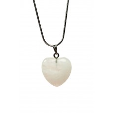 Pembe Kuvars Doğal Taşı Zincirli El Yapımı Kolye Uç: 2 cm Zincir: 20 cm Kutulu 