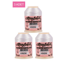 3 Adet Altınbaşak Oya ve Dantel İpi 20 gr - Royaleks - No: KREM 