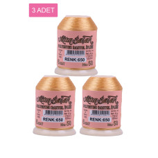 3 Adet Altınbaşak Oya ve Dantel İpi 20 gr - Royaleks - No: 650 