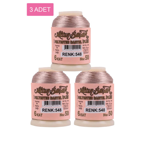 3 Adet Altınbaşak Oya ve Dantel İpi 20 gr - Royaleks - No: 548