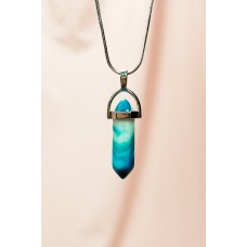 Anyolit 1 Doğal Taşı Zincirli El Yapımı Tasarımlı Kolye Uç: 3,5 cm Zincir: 20 cm Kutulu 