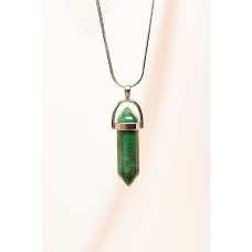 Aventurin Doğal Taşı Zincirli El Yapımı Tasarımlı Kolye Uç: 3,5 cm Zincir: 20 cm Kutulu 