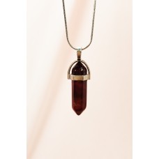 Granit Doğal Taşı Zincirli El Yapımı Tasarımlı Kolye Uç: 3,5 cm Zincir: 20 cm Kutulu 