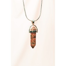 Kantaşı Doğal Taşı Zincirli El Yapımı Tasarımlı Kolye Uç: 3,5 cm Zincir: 20 cm Kutulu