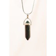 Mat Oniks Doğal Taşı Zincirli El Yapımı Tasarımlı Kolye Uç: 3,5 cm Zincir: 20 cm Kutulu 