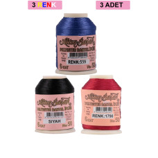 3 Adet Altınbaşak Oya ve Dantel İpi 20 gr - Royaleks - No: SİYAH - 1790 - 559 