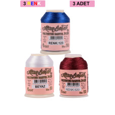 3 Adet Altınbaşak Oya ve Dantel İpi 20 gr - Royaleks - No: BEYAZ - 520 - 123 