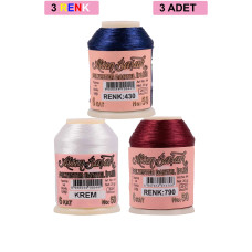 3 Adet Altınbaşak Oya ve Dantel İpi 20 gr - Royaleks - No: KREM - 790 - 430 