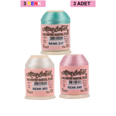 3 Adet Altınbaşak Oya ve Dantel İpi 20 gr - Royaleks - No: 905 - 840 - 317 