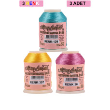 3 Adet Altınbaşak Oya ve Dantel İpi 20 gr - Royaleks - No: 397 - 020 - 129 