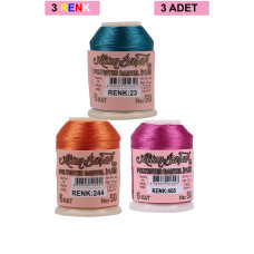 3 Adet Altınbaşak Oya ve Dantel İpi 20 gr - Royaleks - No: 244 - 465 - 023 