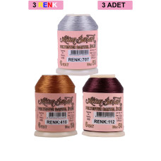 3 Adet Altınbaşak Oya ve Dantel İpi 20 gr - Royaleks - No: 410 - 112 - 707 