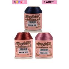 3 Adet Altınbaşak Oya ve Dantel İpi 20 gr - Royaleks - No: 500 - 186 - 028 