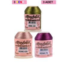 3 Adet Altınbaşak Oya ve Dantel İpi 20 gr - Royaleks - No: 426 - 078 - 434 
