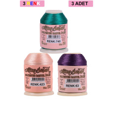 3 Adet Altınbaşak Oya ve Dantel İpi 20 gr - Royaleks - No: 423 - 063 - 740 