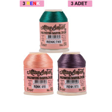 3 Adet Altınbaşak Oya ve Dantel İpi 20 gr - Royaleks - No: 415 - 970 - 745 