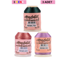 3 Adet Altınbaşak Oya ve Dantel İpi 20 gr - Royaleks - No: 639 - 553 - 755 