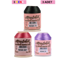 3 Adet Altınbaşak Oya ve Dantel İpi 20 gr - Royaleks - No: 697 - 035 - 015 