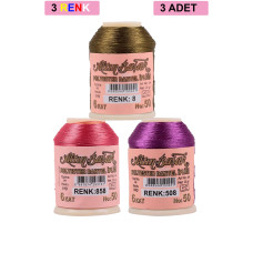 3 Adet Altınbaşak Oya ve Dantel İpi 20 gr - Royaleks - No: 858 - 508 - 008 