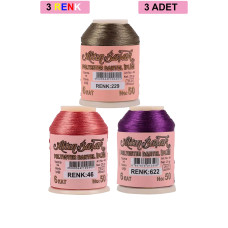 3 Adet Altınbaşak Oya ve Dantel İpi 20 gr - Royaleks - No: 046 - 622 - 229 