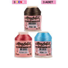 3 Adet Altınbaşak Oya ve Dantel İpi 20 gr - Royaleks - No: 031 - 131 - 956 