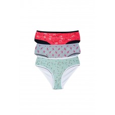 Pamuklu Geniş Kenarlı Likralı Desenli Bato Kadın Külot 3'lü Paket Set1