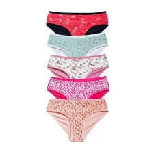 Pamuklu Geniş Kenarlı Likralı Desenli Bato Kadın Külot 5'li Paket Set 2 