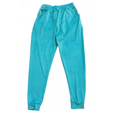 Parlak Kadife Cepli Pantolon Eşofman Pijama Altı Unisex Lastikli Paça Yeşil 