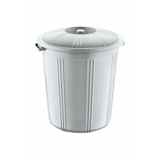 35 Lt Kapaklı Yuvarlak Plastik Büyük Boy Çöp Kovası Su Et Kovası Balkon Kovası Bahçe Kovası Kilitli Royaleks-55642