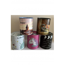 Metal Kumbara Resimli Tekli 13x14 Cm 1 Adet Royaleks-6009 