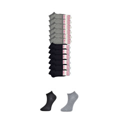 Siyah ve Gri Kadın Bilek Çorap 12 çift 