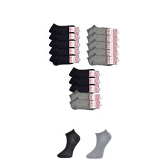 Siyah ve Gri Kadın Bilek Çorap 15 çift 