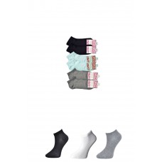 Siyah Gri ve Beyaz Kadın Bilek Çorap 6 çift 