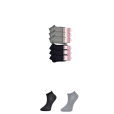 Siyah ve Gri Kadın Bilek Çorap 6 çift 