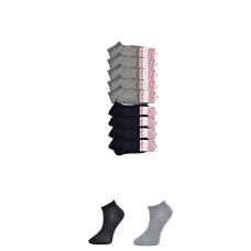 Siyah ve Gri Kadın Bilek Çorap 9 çift 